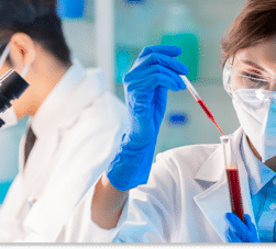 Cientistas analisam amostra de sangue